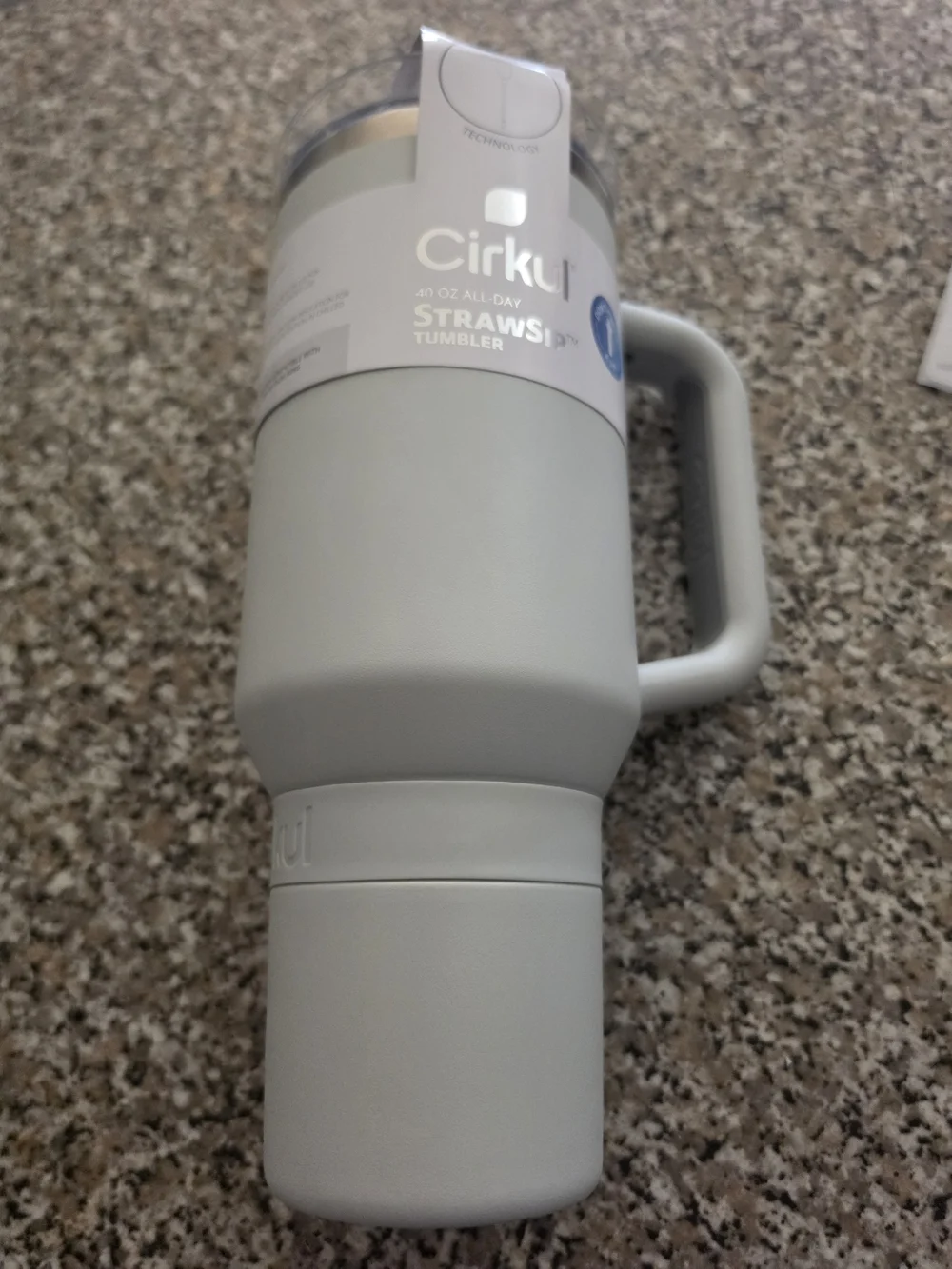 Cirkul Gray 40 oz Insulated Straw Tumbler with Handle